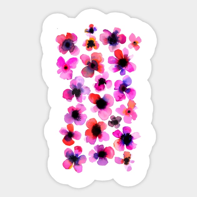 Watercolor Pink Flowers Sticker by ninoladesign